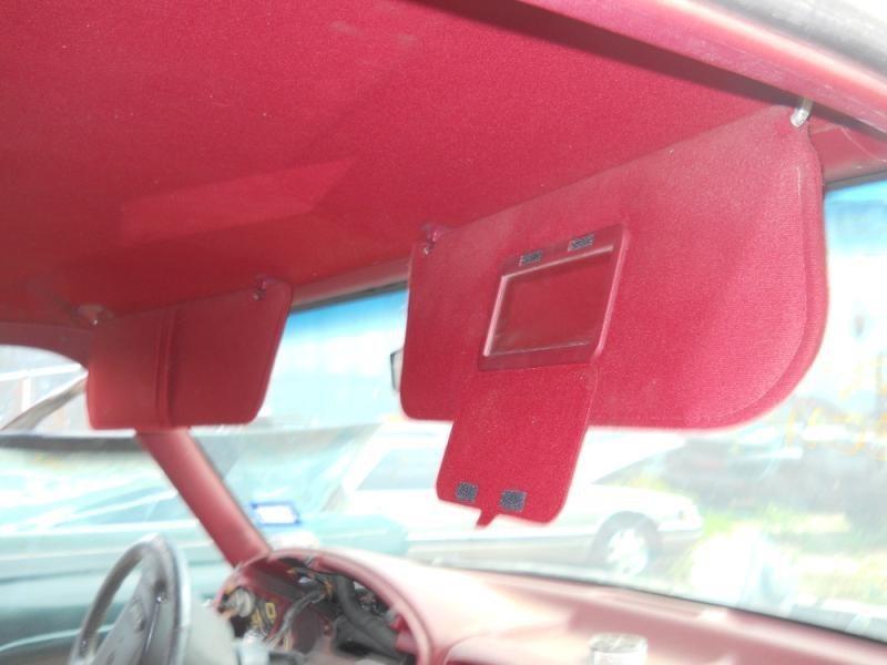 96 ford f250 sun visors shade pair set left right driver passenger red