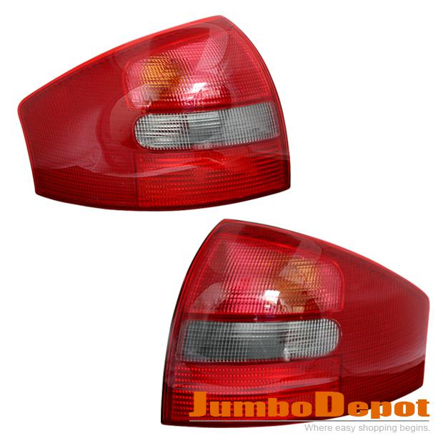 1 pair for audi a6 c5 98-04 rear tail light lamp red clear left & right warranty