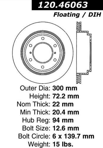 Centric 120.46063 rear brake rotor/disc-premium rotor-preferred