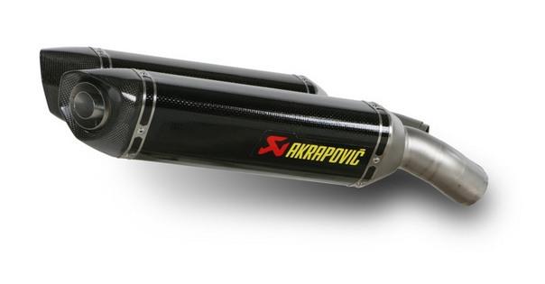 Akrapovic dual slip-on mufflers hexagonal ti/cf/cf for kawasaki z1000 2007-2009