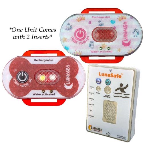 Lunasea child/pet safety water activated strobe light w/rf transmitter &amp; portabl