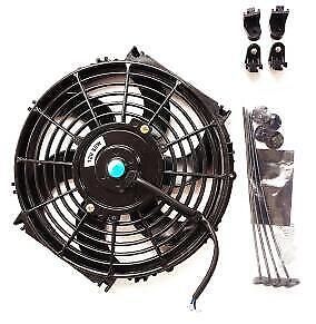 2p 9&#034; 12v slim fan universal electric radiator cooling push fan mount kit