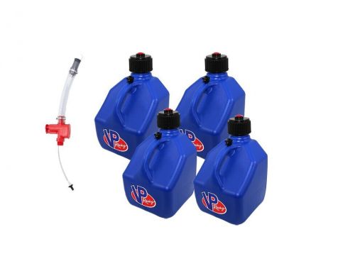 Vp racing 4 pack square blue 3 gallon fuel jugs with trigger hose