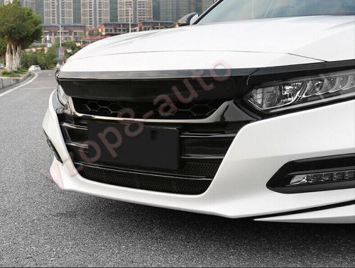 Fit for honda accord 2018-2021 abs black front mesh grill grille anti-insect net