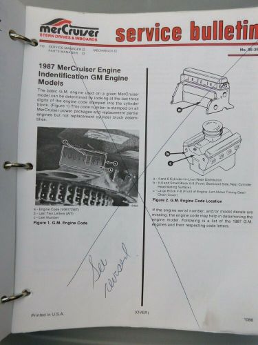 Mercruiser mercury dealer service bulletin index stern drives &amp; inboards manual