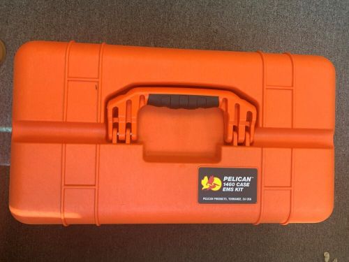 Pelican 1460 ems case with organizer divider set tool box used tackle orange euc