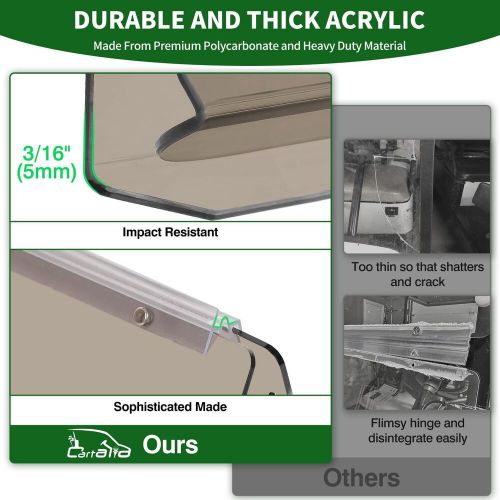 Cartalia golf cart foldable windshield 3/16&#034; (5mm) thicken only fits strut rail