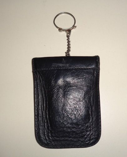 Genuine porsche vintage key case pouch  black leather  red lining