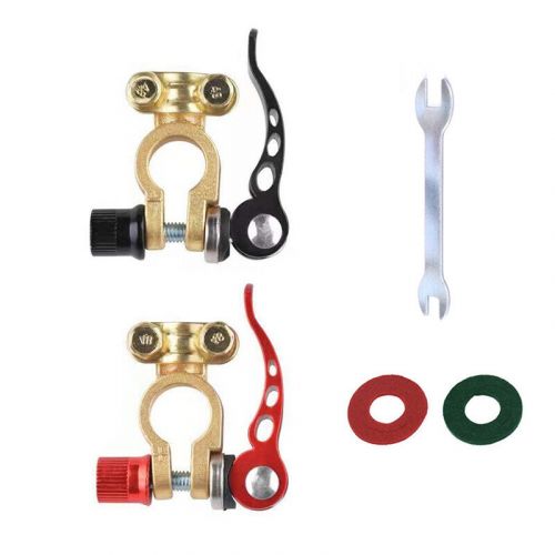 1 pair car battery terminals top post wire cable clamp quick release terminal sn