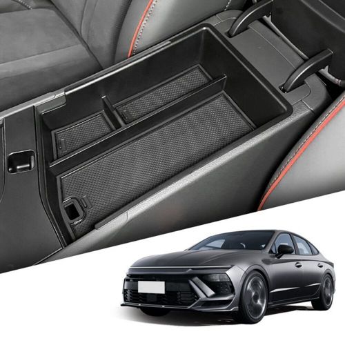 Black car central control armrest box storage box for sonata 2024 near armrest