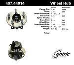 Centric parts 407.44014 rear hub assembly