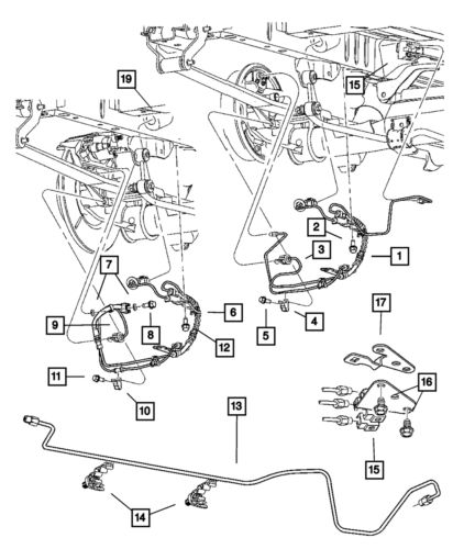 Genuine mopar brake hose left 68211662aa