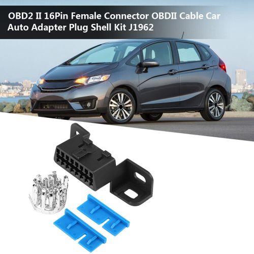 Obd2 ii 16pin female connector obdii cable car adapter plug shell kit for