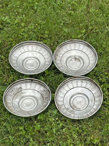 1962-1963 oem gm chevrolet corvair chevy ii nova dog dish hubcap set