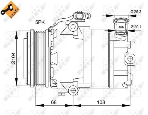 Air con compressor fits vauxhall astra g 1.4 1.6 1.8 2.0 98 to 06 ac nrf quality