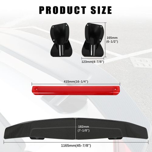 For 1999-2004 ford mustang cobra svt 47inch rear trunk wing spoiler carbon fiber