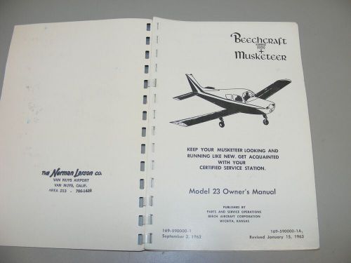 Beechcraft musketeer model 23 owners manual