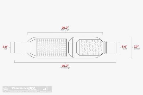 Aero exhaust at5050xl performance muffler 5&#034;inside diameter necks moderate sound