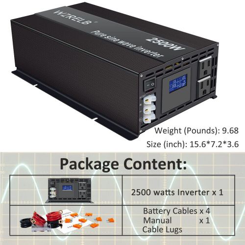 2500w pure sine wave inverter 48v to 110v power converter rv car truck motorhome