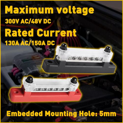 2x 12 terminal block bus bar &amp; cover 12v distribution bus bar auto boat power