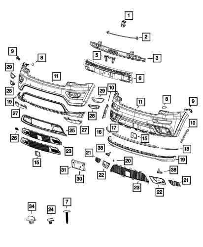 Genuine mopar fascia applique right 6mr44dx8aa