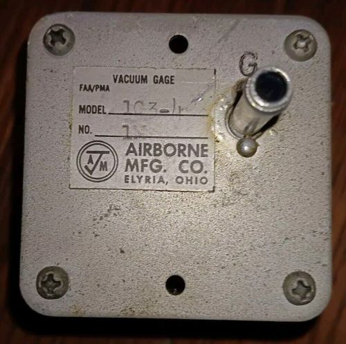 1967 piper cherokee pa-28 140 airborne mfg. gyro vacuum gauge 1g3-4