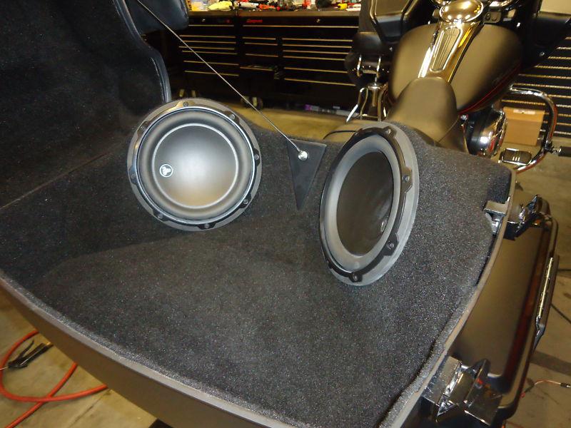  v-twin audio vttps2, harley stereo chopped tour-pak sub box for two 8" subs