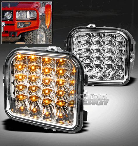 2006-2010 hummer h3 suv/2009+ h3t pickup amber led corner light clear signal set