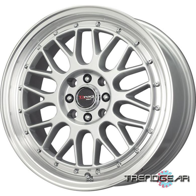 15x7 drag dr44 4-lug 4x100/4x114.3 wheel rim chrome lip