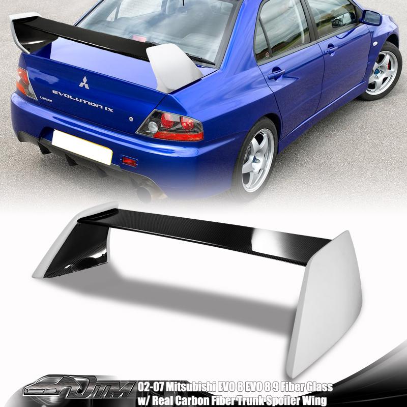 2002-2007 mitsubishi lancer evo carbon fiber/fiberglass rear trunk spoiler wing