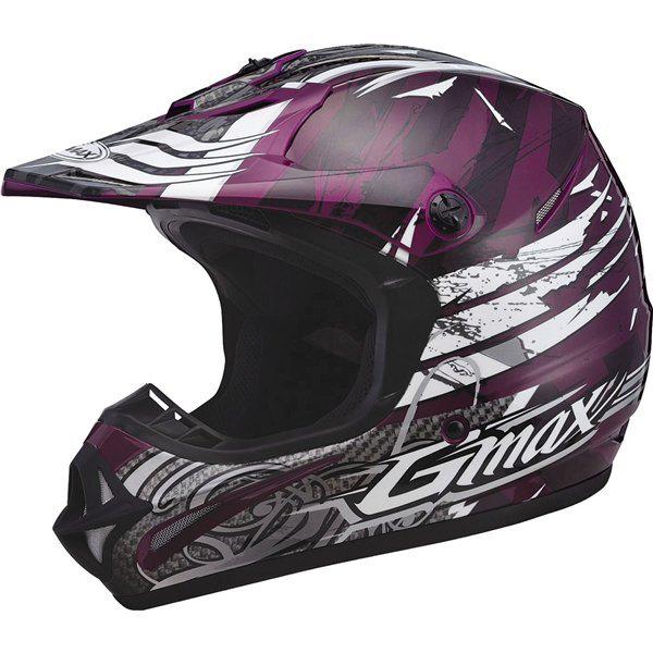 White/purple l gmax gm46x-1 shredder youth helmet