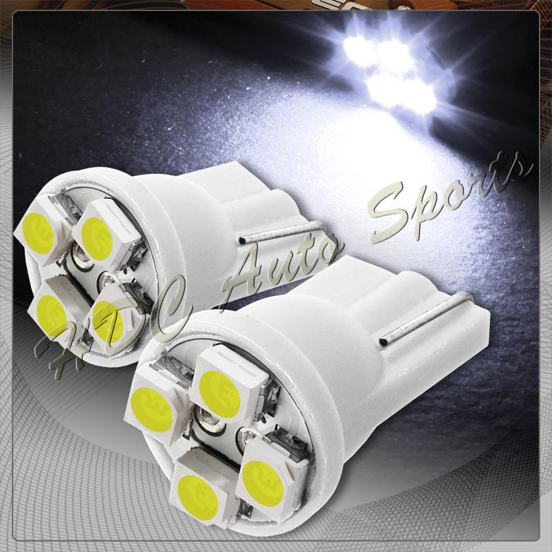 2x 4 smd t10 194 12v interior instrument panel gauge replacement bulbs - white