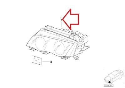 Bmw genuine headlight xenon left e46 63 12 8 377 277