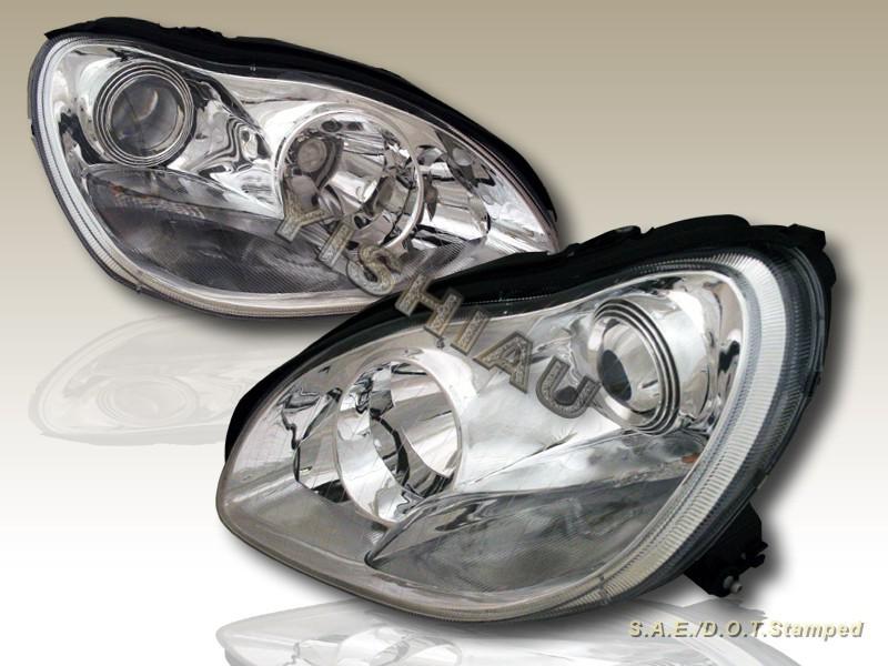 2000-2005 mercedes-benz s430/500/600 sedan 4 dr projector headlights chrome