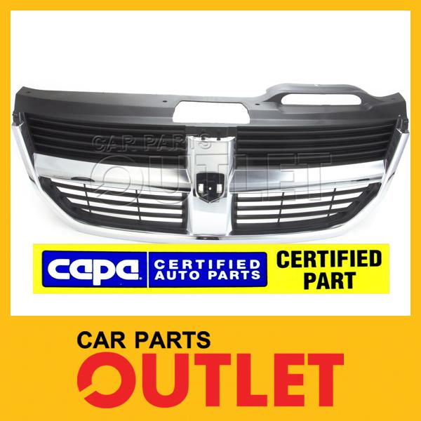 2009-2010 dodge journey front grille ch1200330c black textured chrome mldg capa