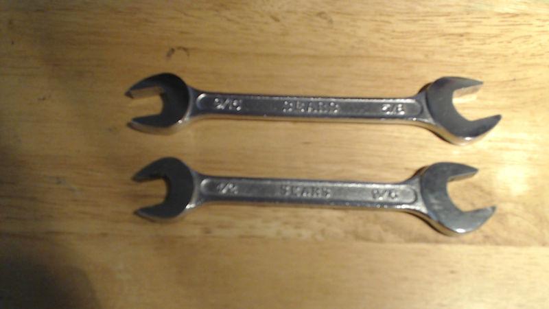 Sears vintage set 2 open end wrenches--9/16-5/8, 1/2-9/16 forged alloy bf japan 