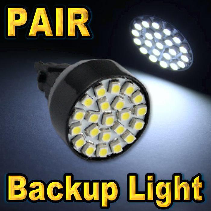 2x bright white led backup reverse lights bulbs 22-smd 3157 3156 3057