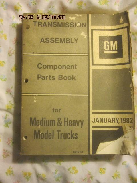 1982 gm transmission assembly component parts book medium & heavy model trucks