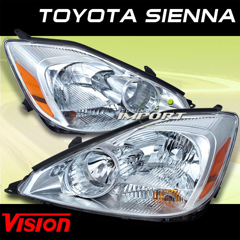 04 05 toyota sienna van lh+rh pair replacement headlight headlights set new