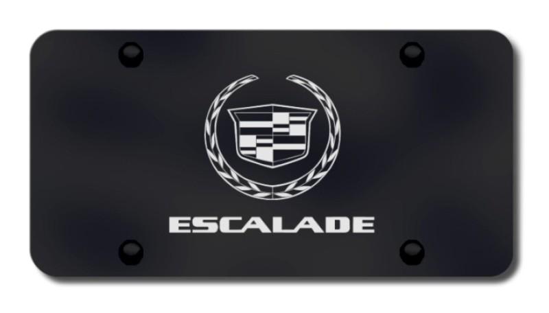 Cadillac escalade laser etched black license plate made in usa genuine