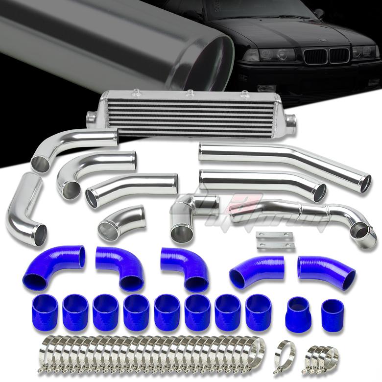 92-99 bmw e36 m50/m52 l6 aluminum racing bar&plate turbo intercooler+piping kit