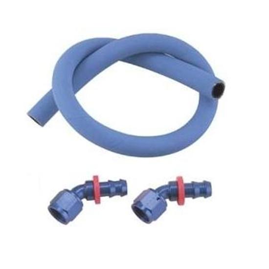 New holley fuel pump 3/8" npt aluminum fittings/blue an8 hose line kit