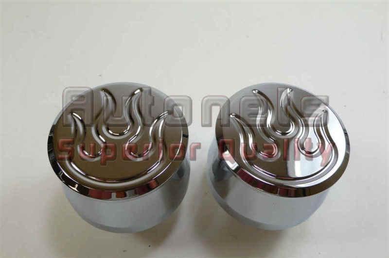 2 chrome flame aluminum valve cover breathers cap 1" neck universal fit