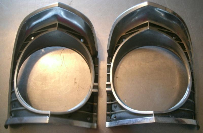 1967 67 chevy ii nova front headlight bezels surround trim pair original gm oem