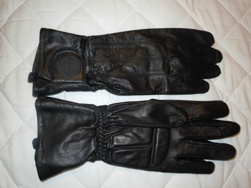 Harley davidson mens leather gloves sz med part # 98203-07vm torque gauntlet 