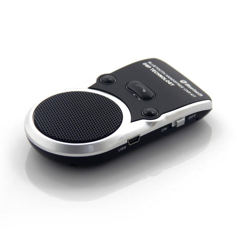 Solar bluetooth 3.0 car kit wireless handsfree device two link speaker for phone