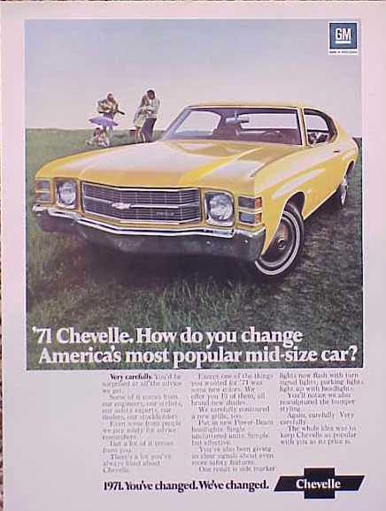 1971 chevy chevelle original old ad cmy store 4more great ads   5+= free ship