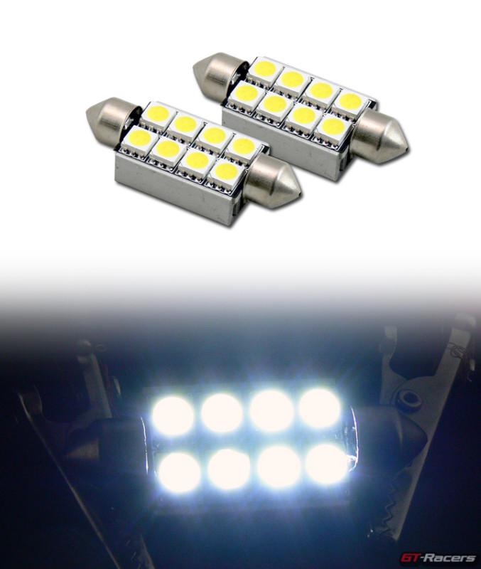 White 42mm festoon 8x smd led glove box/dome/map light bulb 212 212-2 de4410