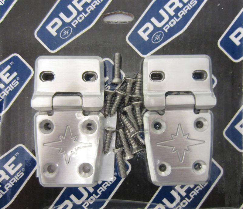 Polaris new oem ranger billet aluminum hood hinges set pair w/ hinge hardware