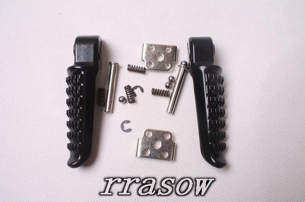 Rear footrests foot pegs black for kawasaki zx6r zx10r z1000 zx636 z750 zx12r